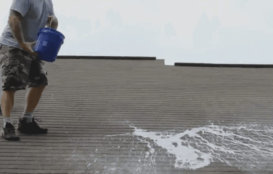 Water beading on treated surface